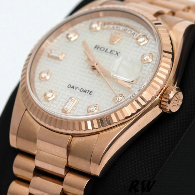 Replica Rolex Day-Date 118235 Rose Gold Chocolate Brown Dial 36mm Unisex Watch