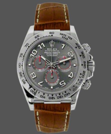 Rolex Daytona 116519 Grey Dial Brown Leather strap 40mm Mens Replica Watch