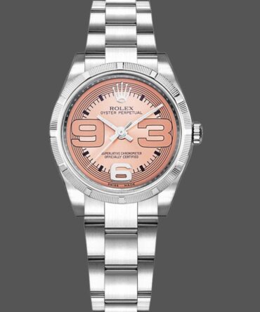 Rolex Oyster Perpetual 177210 Pink Maxi Arabic Dial 31mm Lady Replica Watch