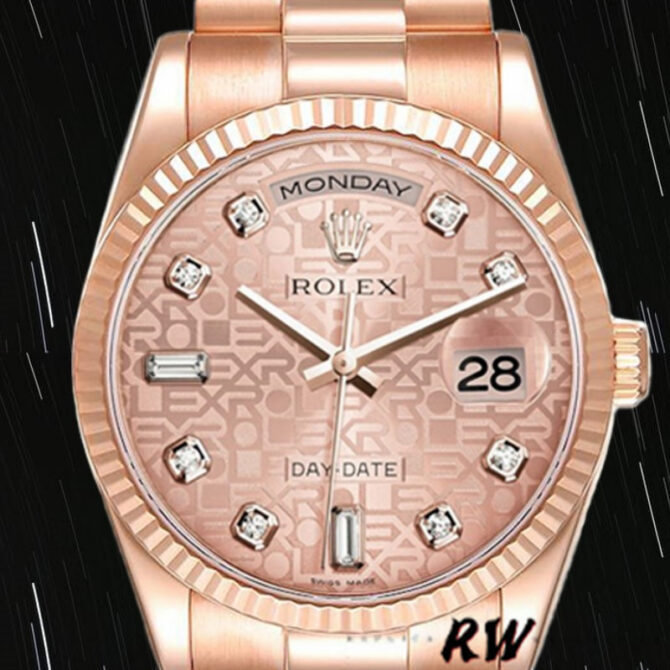 Replica Rolex Day-Date 118235 Rose Gold Chocolate Brown Dial 36mm Unisex Watch