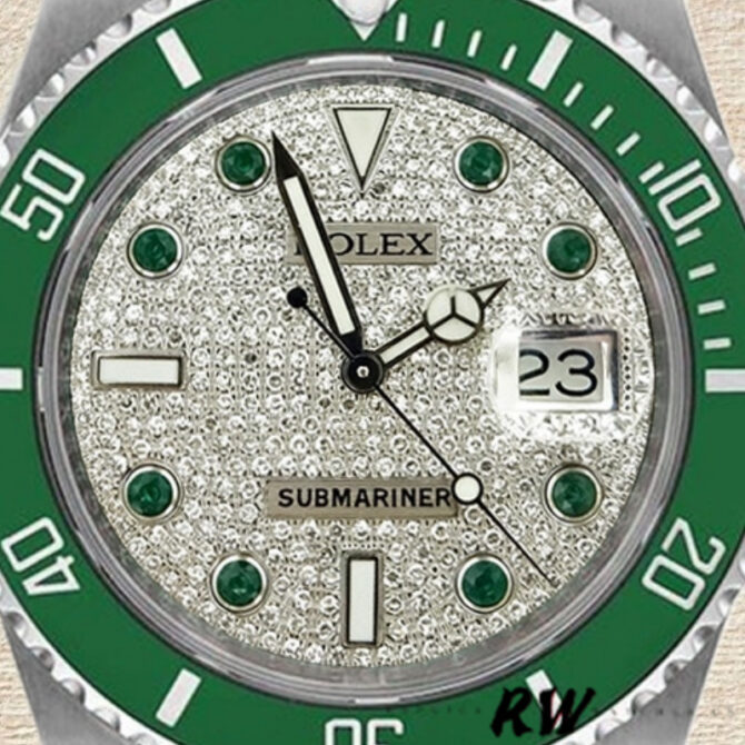 Rolex Submariner 116610 Diamond Paved Dial Automatic 40mm Mens Replica Watch