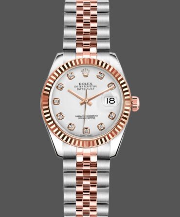 Rolex Datejust 179171 White Diamond Dial Fluted Bezel 26MM Lady Replica Watch