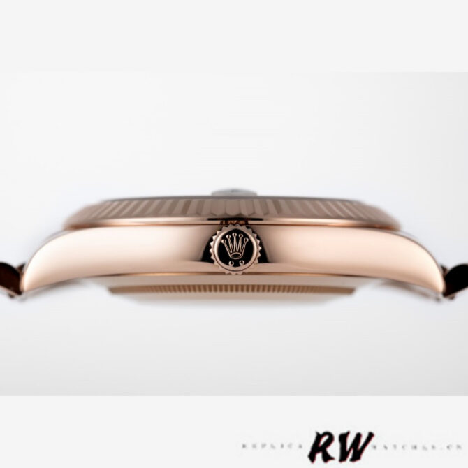 Replica Rolex Day-Date 218235 Champagne Diamonds Dial Rose Gold 41MM Mens Watch