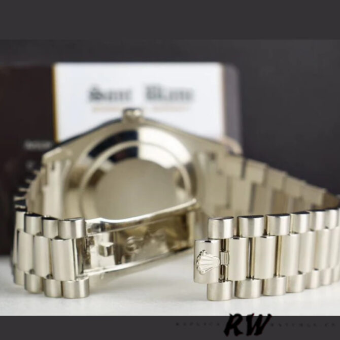 Replica Rolex Day-Date 218239 White Roman Numerals Dial White Gold 41MM Mens Watch