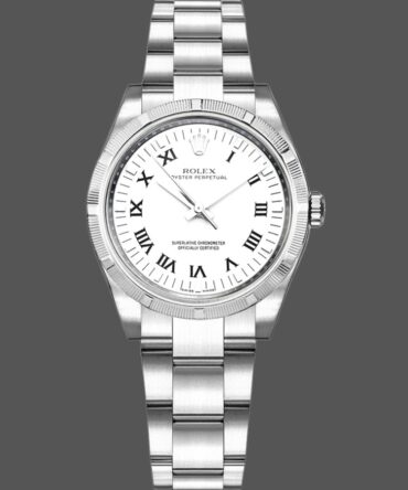Rolex Oyster Perpetual 177210 Stainless Steel White Roman Dial 31mm Lady Replica Watch