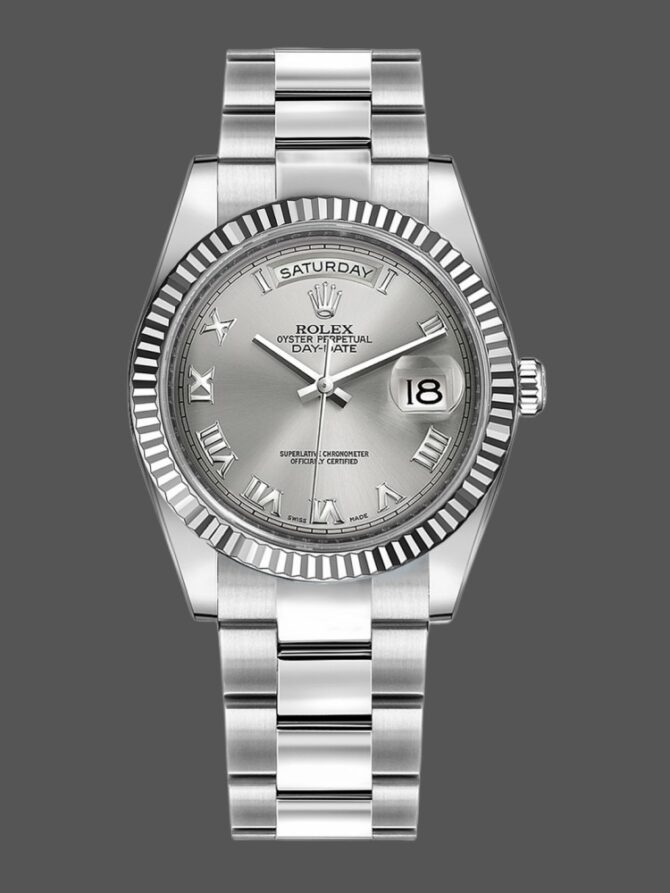 Replica Rolex Day-Date 118239 Rhodium Roman Dial 36mm Unisex Watch