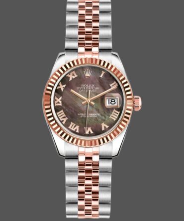 Rolex Datejust 179171 Black Mother of Pearl Dial Fluted Bezel 26MM Lady Replica Watch