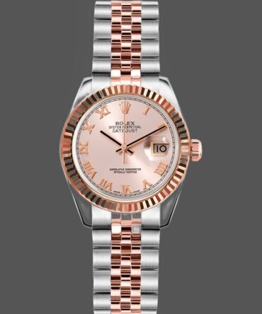 Rolex Datejust 179171 Pink Roman Numeral Dial Fluted Bezel 26MM Lady Replica Watch