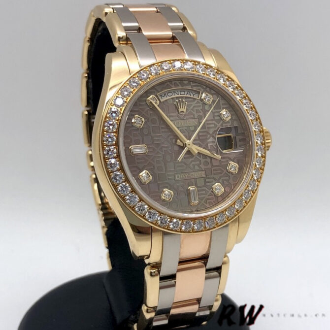 Replica Rolex Day-Date 18948 Dark MOP Diamond Jubilee Dial Special Edition 39MM Mens Watch
