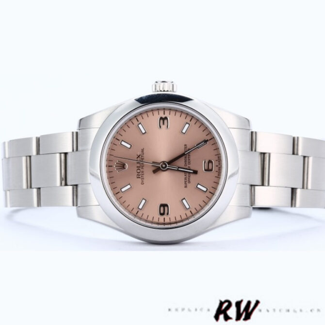 Rolex Oyster Perpetual 177200 Pink Dial Domed Bezel 31mm Lady Replica Watch