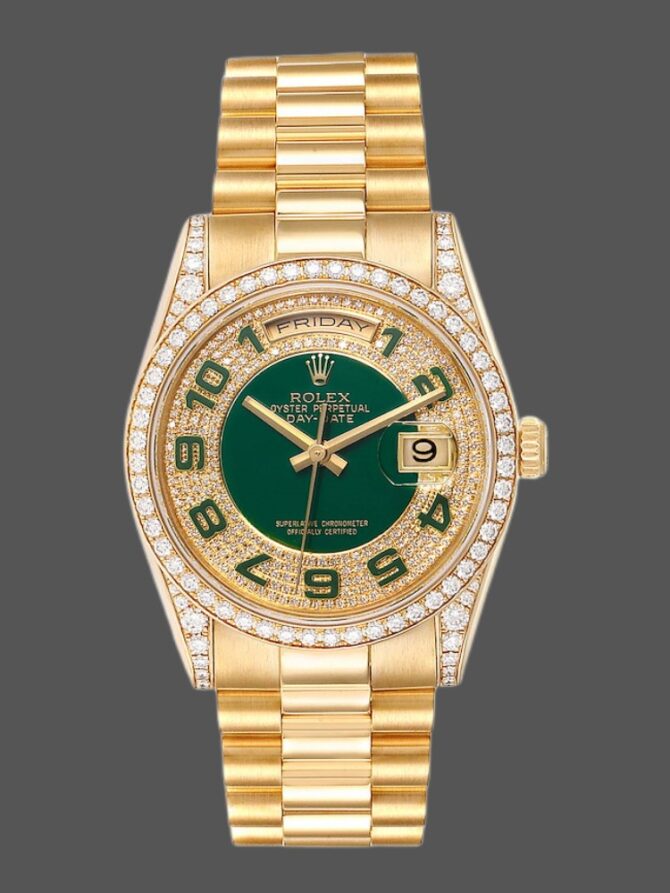 Replica Rolex Day-Date 118388 Champagne Roman Numeral Dial 36MM Unisex Watch