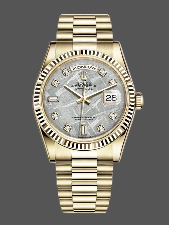 Replica Rolex Day-Date 118235 MOP Black Dial 36mm Unisex Watch