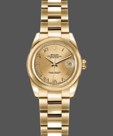 Rolex Datejust 179168 Smooth Domed Champagne Roman Dial 26MM Lady Replica Watch