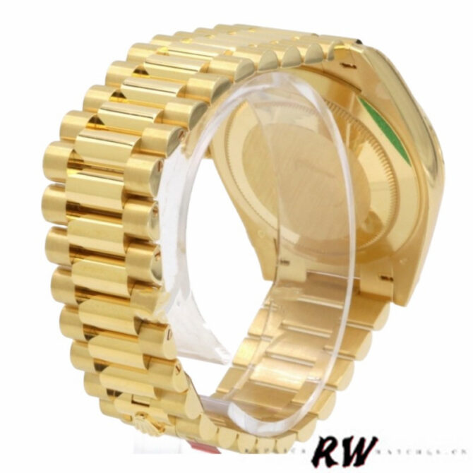 Replica Rolex Day-Date 228348RBR Black Diagonal Motif Dial Diamond Bezel 40mm Mens Watch