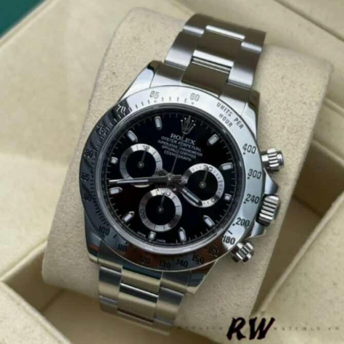 Rolex Daytona 116520 Stainless Steel Case Black Dial 40MM Mens Replica Watch