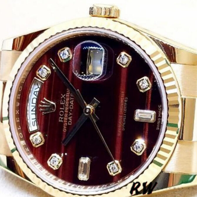 Replica Rolex Day-Date 118235 Rose Gold Chocolate Brown Dial 36mm Unisex Watch