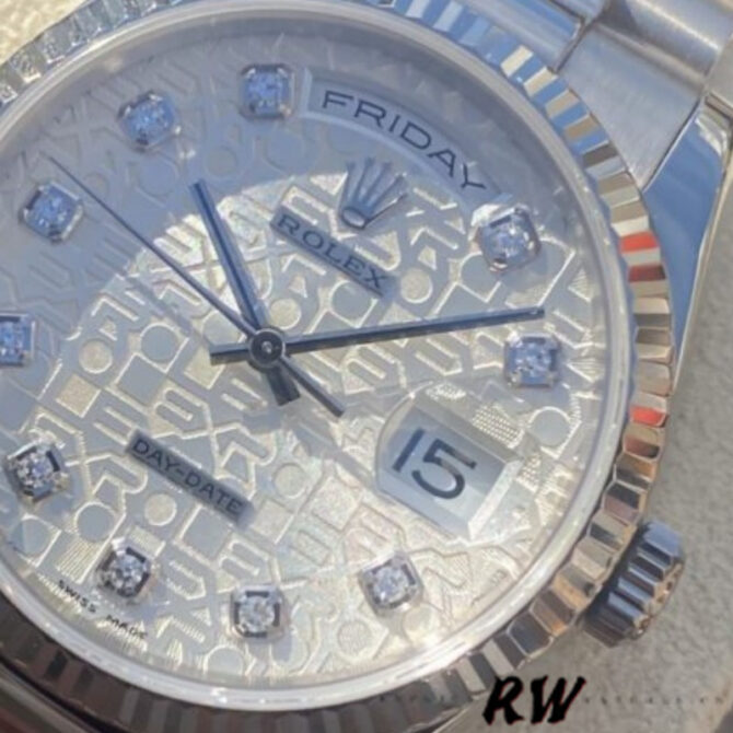 Replica Rolex Day-Date 118239 Jubilee Silver Dial 36mm Unisex Watch