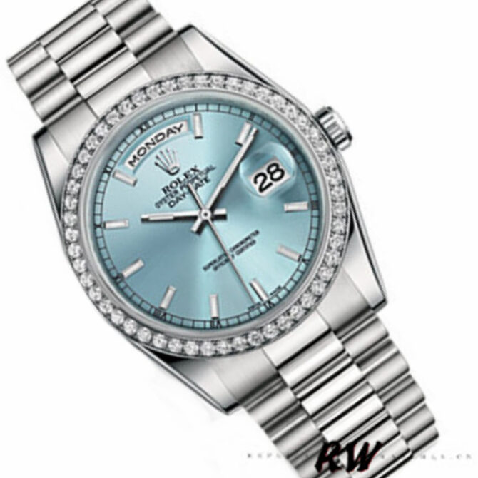 Replica Rolex Day-Date 118239 Rhodium Roman Dial 36mm Unisex Watch