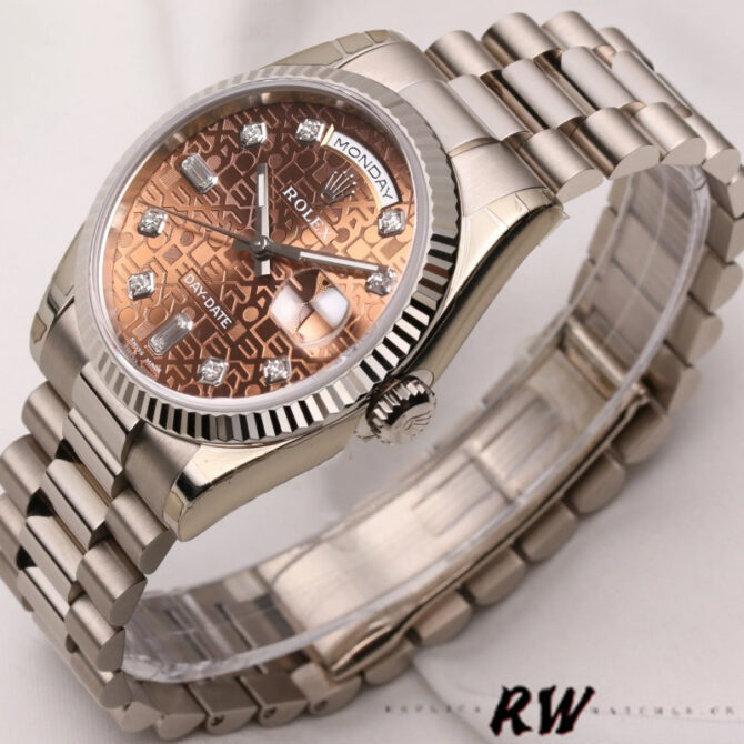 Replica Rolex Day-Date 118235 Rose Gold Chocolate Brown Dial 36mm Unisex Watch