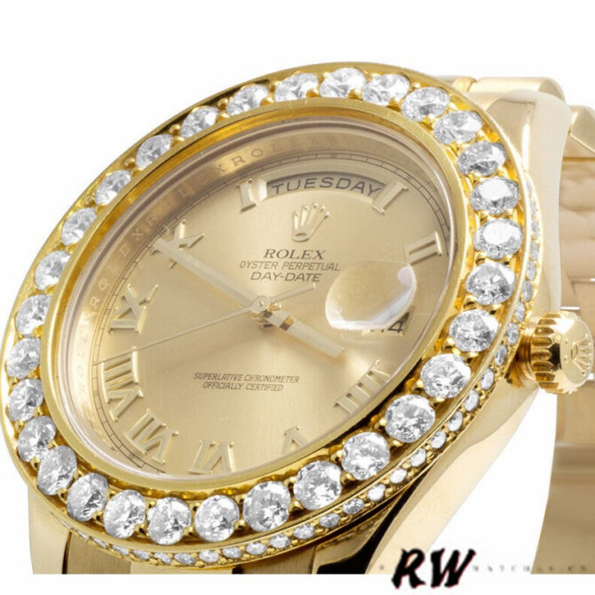 Replica Rolex Day-Date 218348 Champagne Roman Dial 41MM Mens Watch