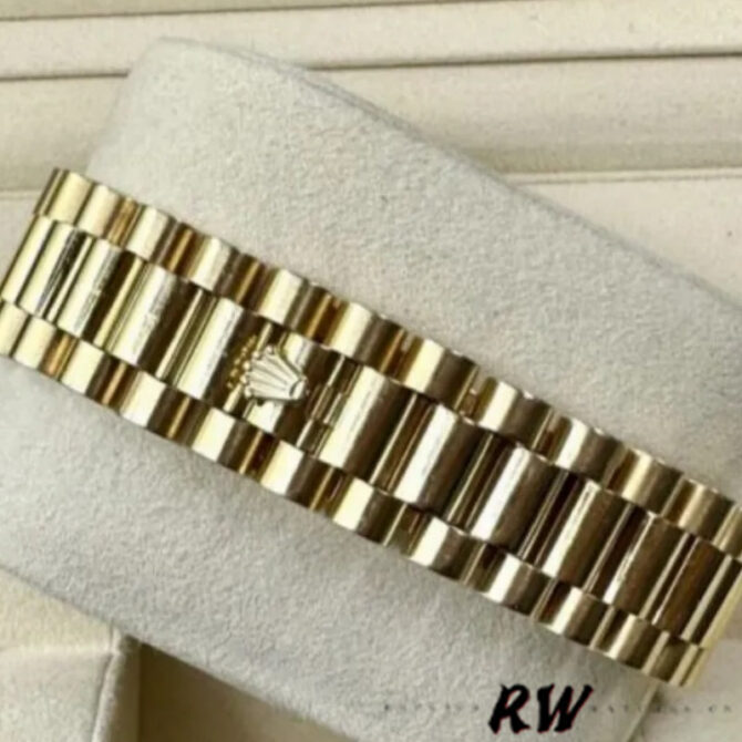 Replica Rolex Day-Date 118388 Yellow Gold White Roman Numeral Dial 36MM Unisex Watch