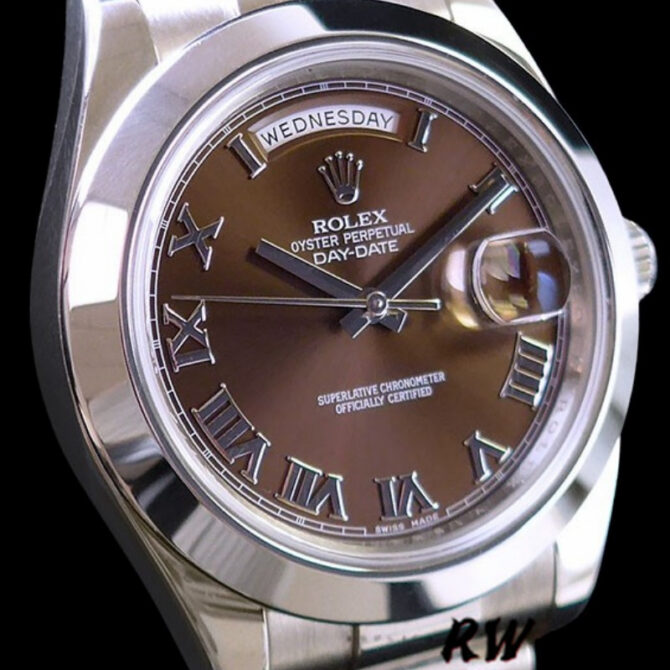 Replica Rolex Day-Date 118209 White Gold Chocolate Brown Dial 36mm Unisex Watch