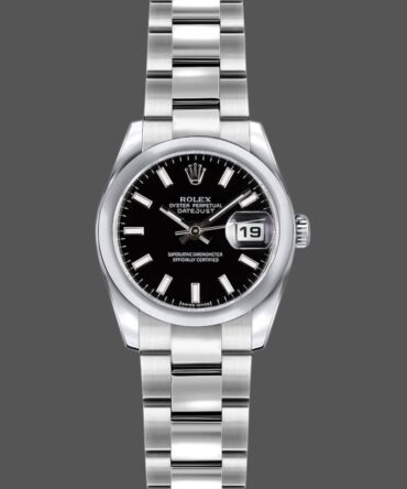 Rolex Datejust 179160 Domed Bezel Black Index Dial 26MM Lady Replica Watch