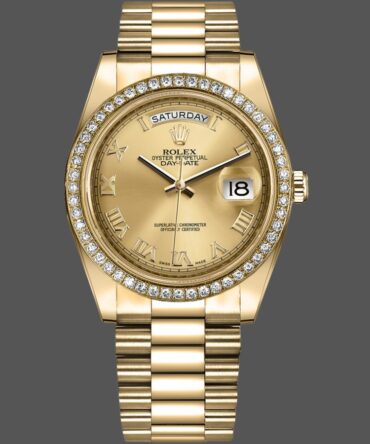 Replica Rolex Day-Date 218348 Champagne Roman Dial 41MM Mens Watch