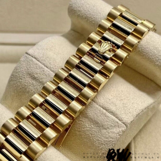 Replica Rolex Day-Date 118208 Yellow Gold Meteorite Grey Diamond Dial 36mm Unisex Watch