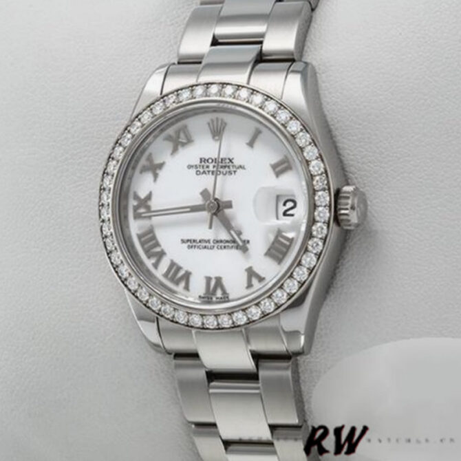 Rolex Datejust 178384 White Roman Numeral Dial 31MM Lady Replica Watch