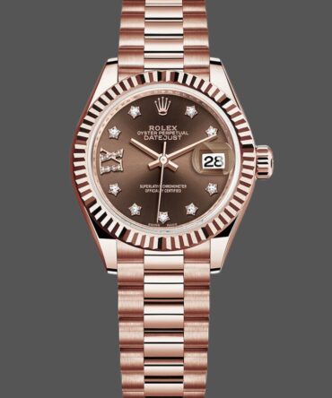 Rolex Datejust 279175 Chocolate Diamond Mark Fluted Bezel 28mm Lady Replica Watch