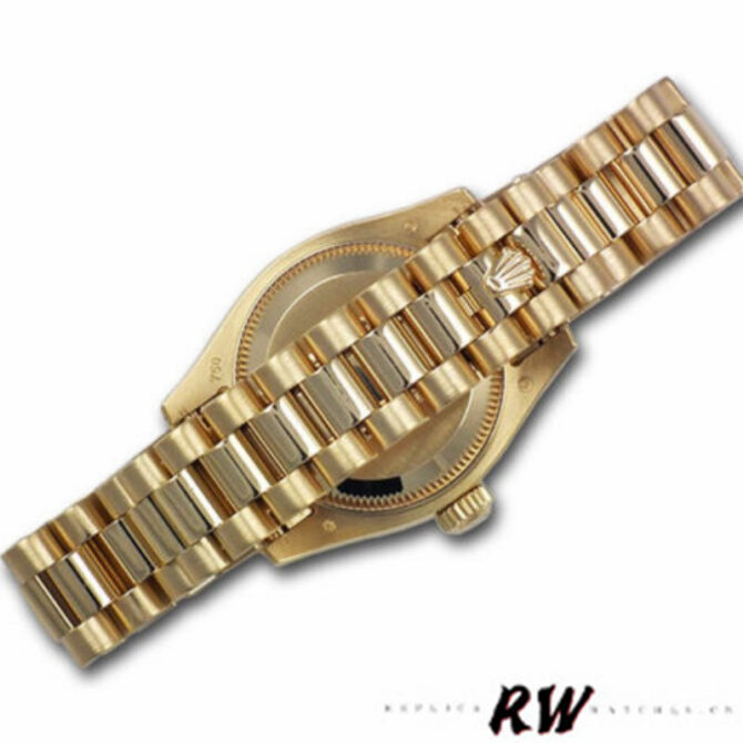 Replica Rolex Day Date 118348 Yellow Gold Black Diamond Dial 36mm Unisex Watch