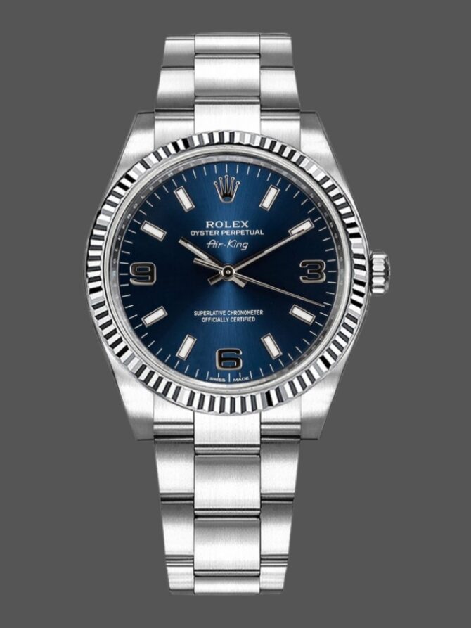 Rolex Oyster Perpetual Air-King 114200 White Dial 34mm Automatic Unisex replica watch