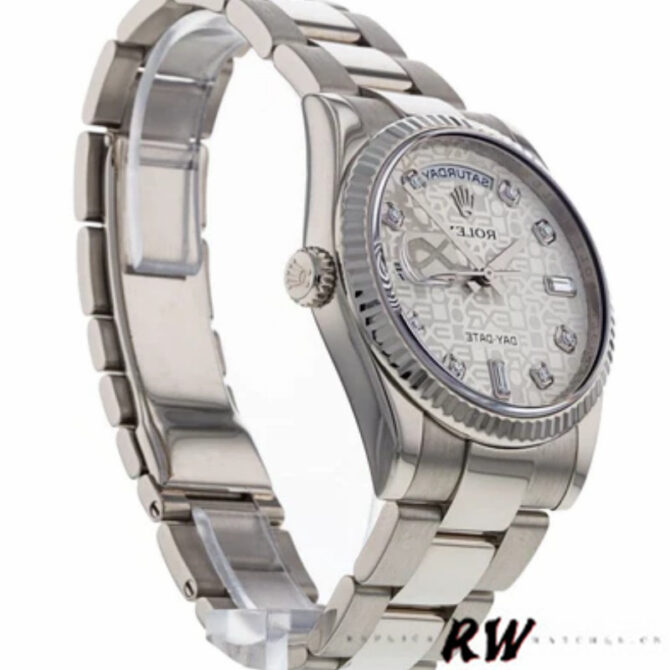 Replica Rolex Day-Date 118239 Jubilee Silver Dial 36mm Unisex Watch