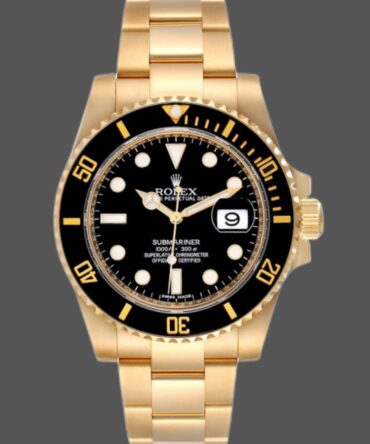 Rolex Submariner 116618 Yellow Gold Black Dial 40mm Mens Replica Watch