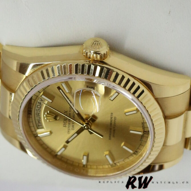 Replica Rolex Day-Date 118235 Rose Gold Chocolate Brown Dial 36mm Unisex Watch