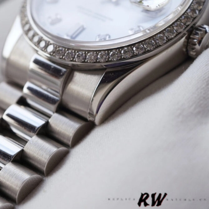 Replica Rolex Day Date 118346 Silver Dial Diamond 36mm Unisex Watch