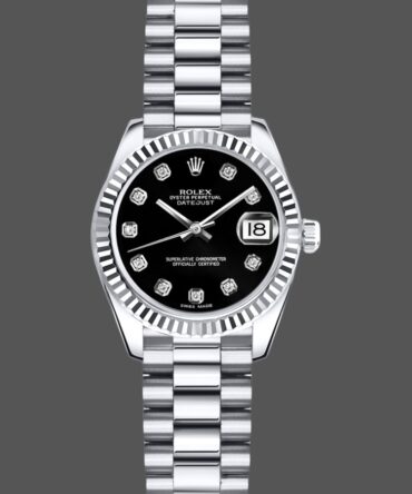Rolex Datejust m178274 Black Diamond Dial Fluted Bezel 31MM Lady Replica Watch