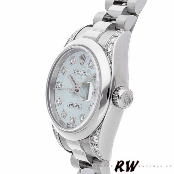 Rolex Datejust 179269 Ice Blue Jubilee Dial Diamond Lugs 26MM Lady Replica Watch