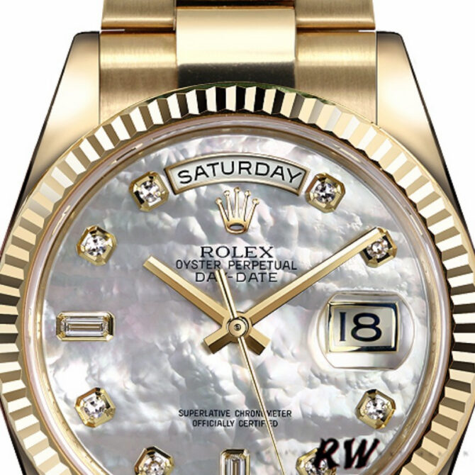 Replica Rolex Day-Date 118238 MOP White Dial 36mm Unisex Watch