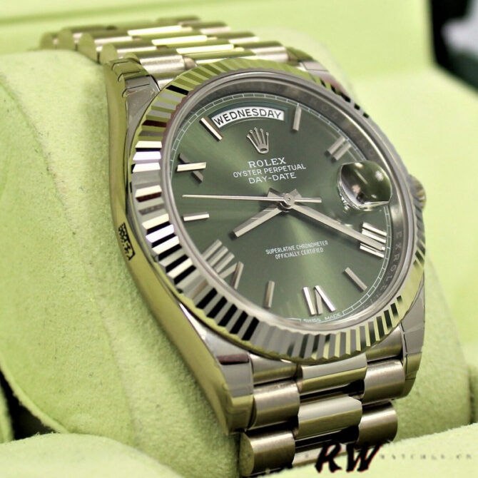 Replica Rolex Day-Date 228396TBR Ice Blue Diamond Dial Diamond Bezel 40mm Mens Watch