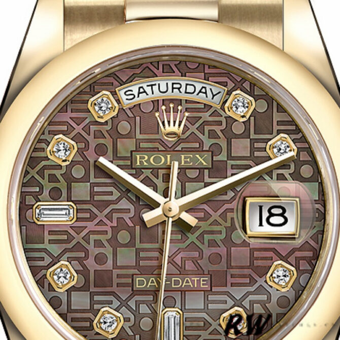 Replica Rolex Day-Date 118209 White Gold Silver Diamond Dial Automatic 36mm Unisex Watch
