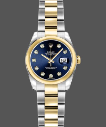 Rolex Datejust 179163 Blue Diamond Dial Domed Dezel 26MM Lady Replica Watch