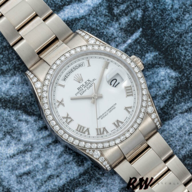 Replica Rolex Day-Date 118389 White Roman Numeral Dial 36MM Unisex Watch