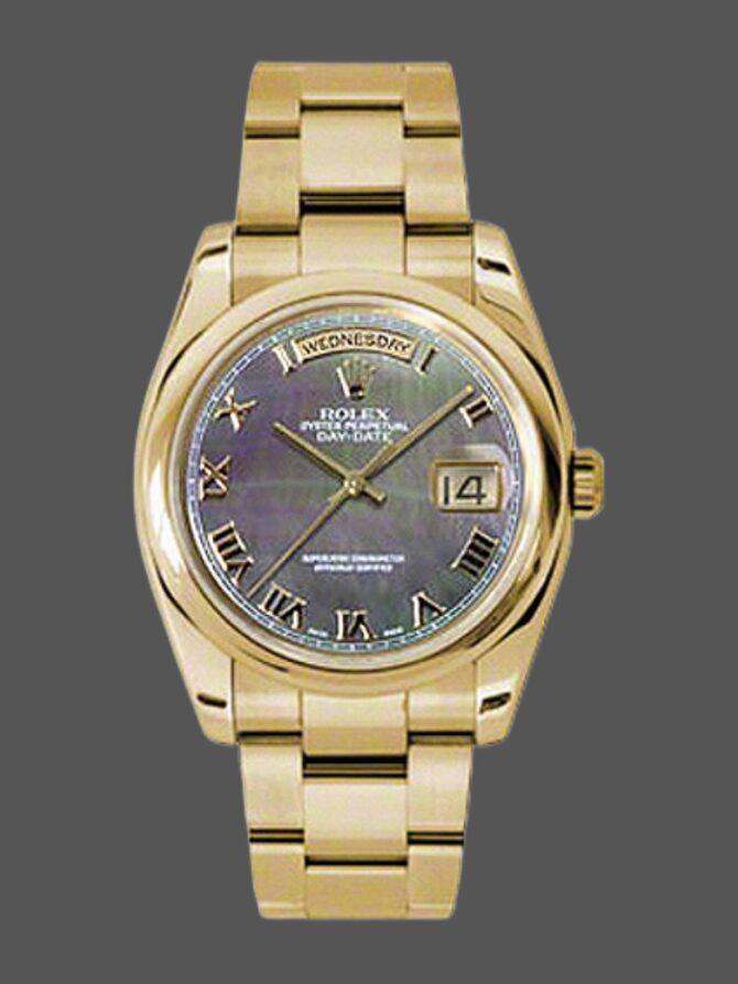 Replica Rolex Day-Date 118238 Dark Mother of Pearl Diamond 36mm Unisex Watch