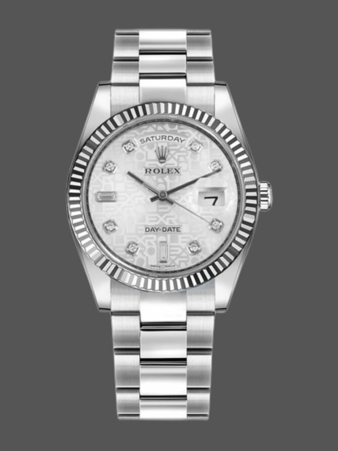 Replica Rolex Day-Date 118239 Jubilee Silver Dial 36mm Unisex Watch