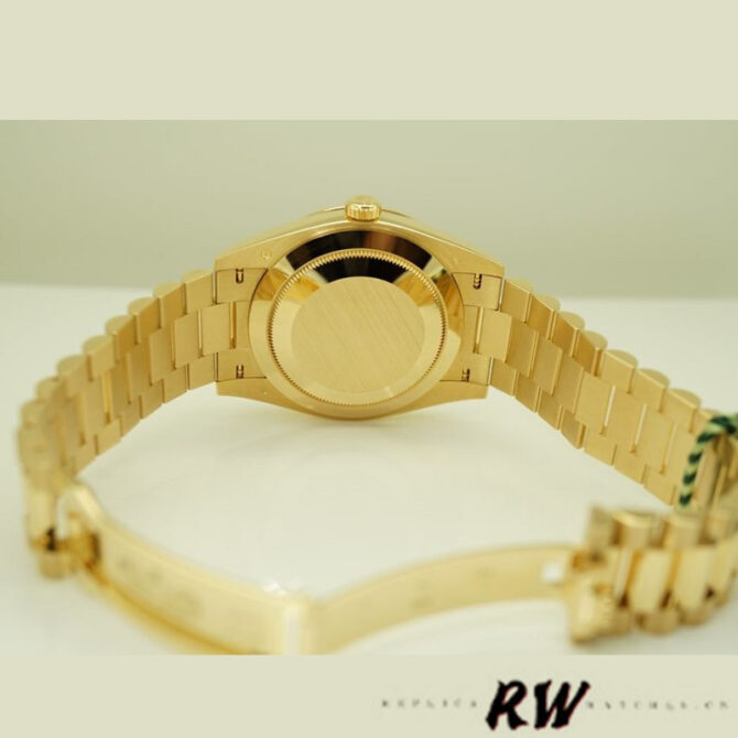 Replica Rolex Day-Date 228398TBR Silver Diagonal Motif Dial Diamond Bezel 40mm Mens Watch