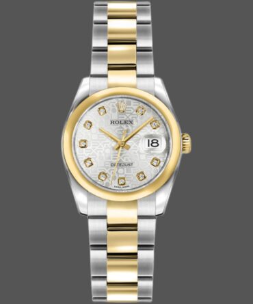 Rolex Datejust 179163 Silver Jubilee Dial Domed Dezel 26MM Lady Replica Watch