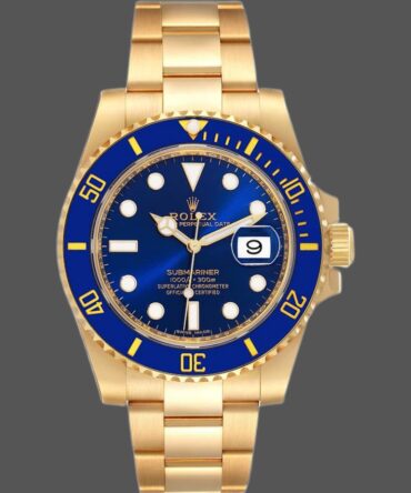 Rolex Submariner 116618 Yellow Gold Blue Dial 40mm Mens Replica Watch