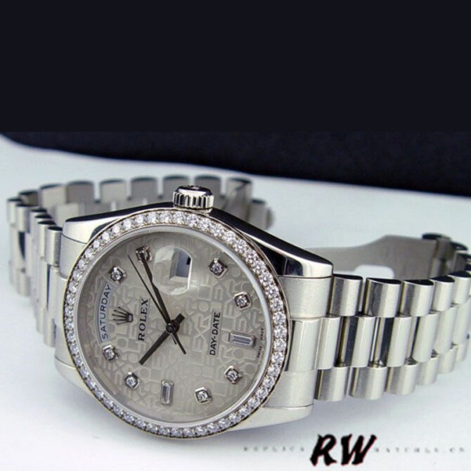 Replica Rolex Day-Date 118239 Rhodium Roman Dial 36mm Unisex Watch